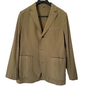 Bonobos Mens Tan-Green Cotton Unconstucted 3 Button Blazer Jacket 40R Slim Fit
